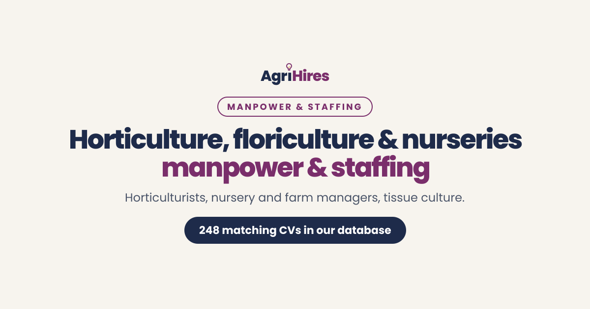 AgriHires horticulture, floriculture & nurseries manpower and staffing share card